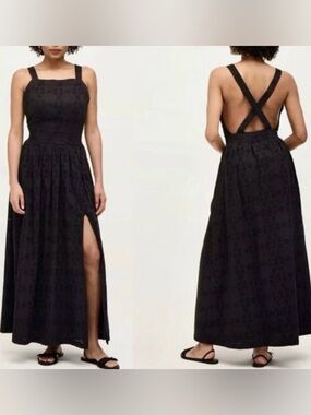 Hill House Nap Addie Black Eyelet Maxi Dress